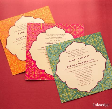 S Nice Colours I Like The Shape Indian Wedding Invitation Cards