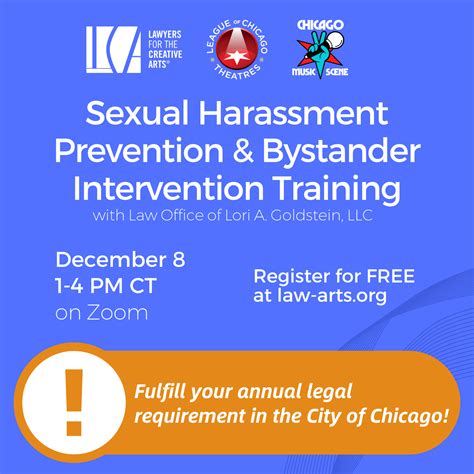 sexual harassment prevention and bystander intervention training lawyers for the creative arts