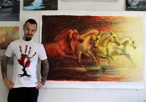 Fire Horses Large Painting By Atomiccircus On Deviantart