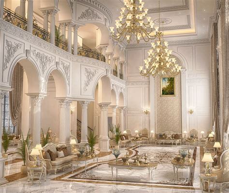Main Hall Design For A Private Villa At Doha Qatar On Behance