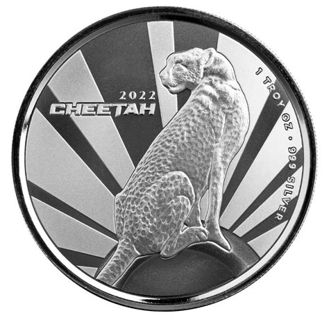 2022 Cameroon Cheetah 1 Oz Silver Coin Scottsdale Mint