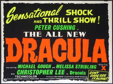 Dracula 1958 Original Vintage Hammer Horror Style B Uk Quad Poster