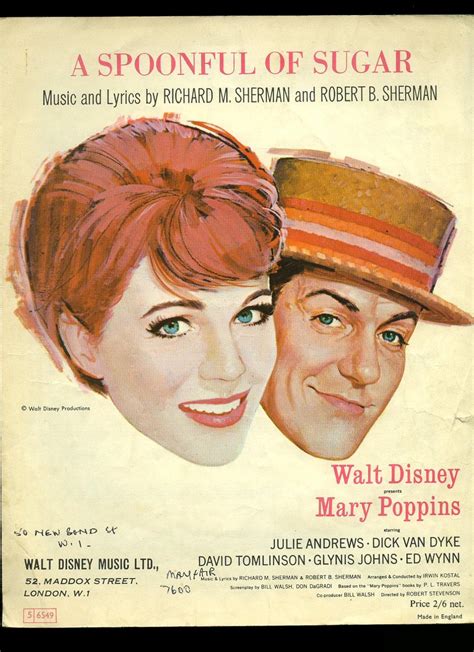 Mary Poppins A Spoonful Of Sugar Par Walt Disney Presents Starring Julie Andrews Dick Van Dyke