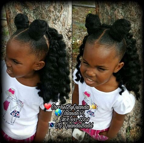 Black kids hairstyles with braids, beads and other accessories #braidswithbeads #kidshairstyles #blackkidshairstyles #toddlershairstyles #blacktodlershairstyles #africanamericantoddlers #blacktoddlers. Just 1 bun | African american braided hairstyles, Curly crochet hair styles, Kids crochet hairstyles