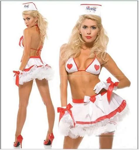 cosplay sexy adult nurse costumes split halterneck backless white nurse uniformen temptation
