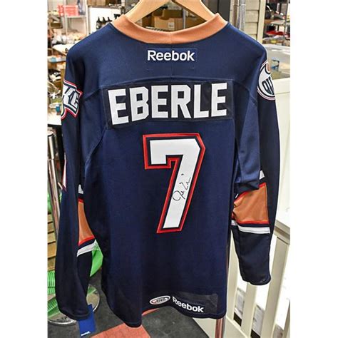 Eberle Autographed Barons Home Jersey Oilers