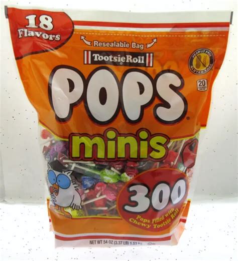 18 Flavors ~ Tootsie Roll Pops Minis 300 Count Miniatures Sucker Candy