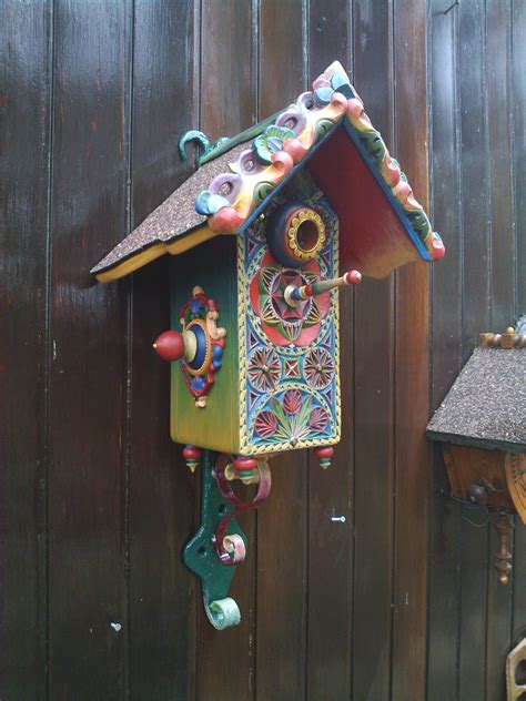 Funky Stone Bird House Wooden Birdhouse Painted Birdhouse 26f