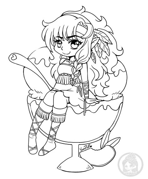 Kawaii Chibi Elf Coloring Pages