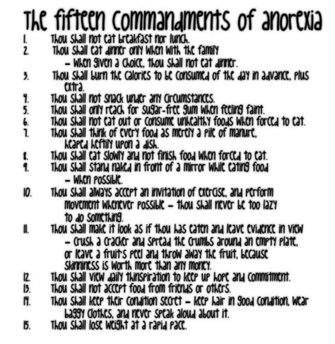 List 11 wise famous quotes about pro ana: pro ana: ana rules/commandments the follow by! xx