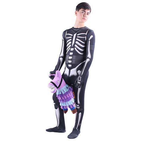 Skull Trooper Costume For Kids One Pieces Fortnite Costume Halloween