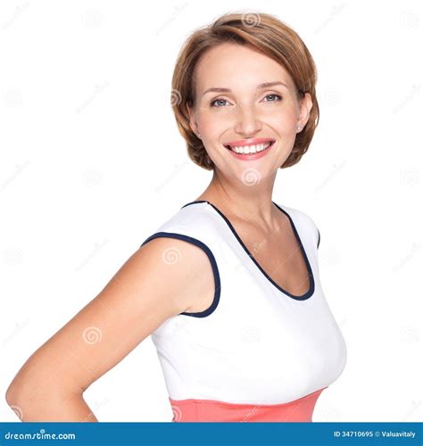 White Background Young Lady