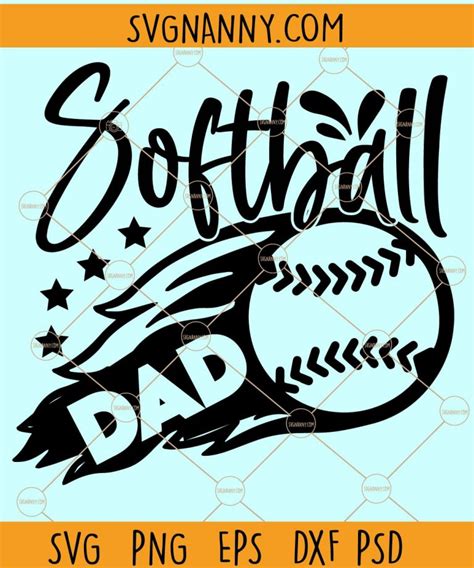 Softball Dad Svg Softball Dad Cut File Softball Svg Files For Cricut