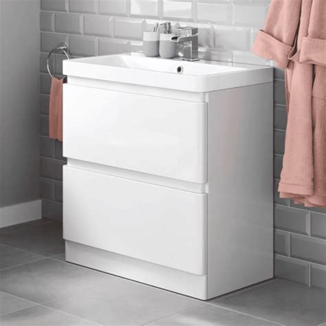800mm Denver Ii Gloss White Built In Basin Drawer Unit Floor Standing Ditch The Bath