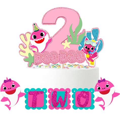 Buy Pink Baby Shark Two Highchair Banner And Baby Shark 2nd Birthday