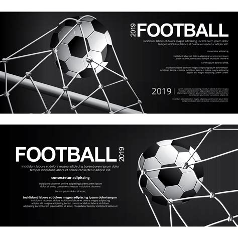 2 Banner Soccer Football Poster Vector Illustration 538203 Vector Art