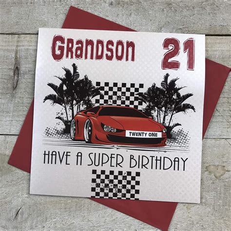 White Cotton Cards Grandson Have A Super Birthday Handmade St Birthday Card LLR GS