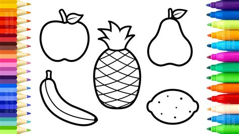 Everything has been classified in themes which are commonly used in primary education. Fruits Coloring Pages - How to Draw and Paint Sweet Fruits ...