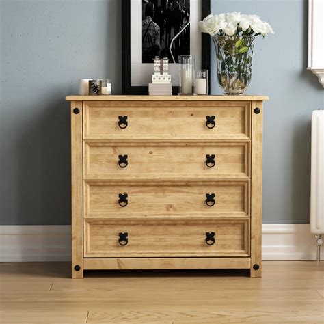 Corona 1 3 4 5 Drawer Chest Rustic Mexican Solid Waxed Pine Bedroom