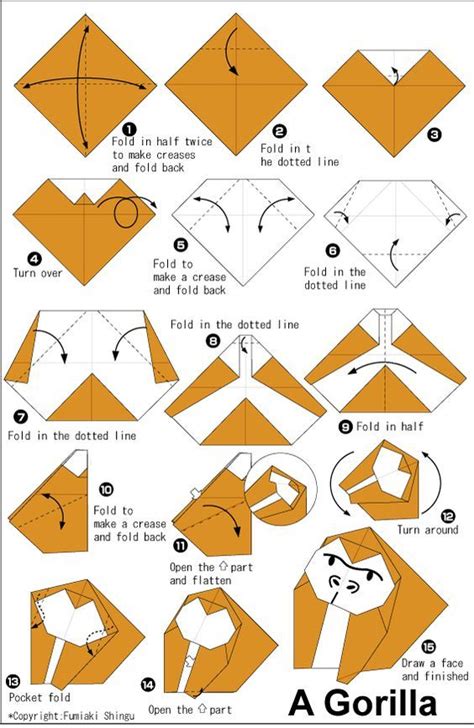 Origami Ideas How To Make Origami Monkey Easy Step By Step