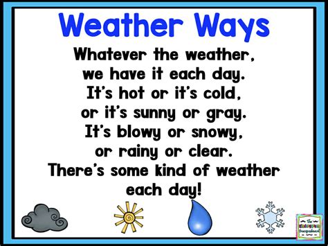 Weather Ways Poem001 The Kindergarten Smorgasboard