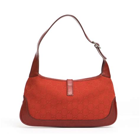 Gucci Red Monogram Jackie O Hobo Labelcentric