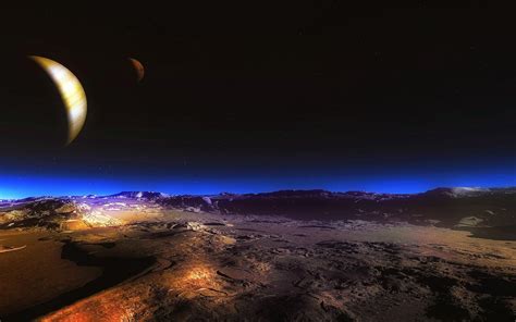 Night Sky Moon Planet Desert Hd Wallpaper