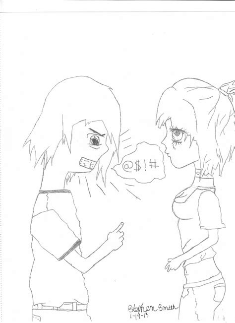 Anime Boy And Girl Fight By Tooartsy On Deviantart