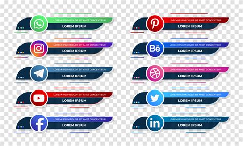 Social Media Web Lower Third Banners Template Design Vector