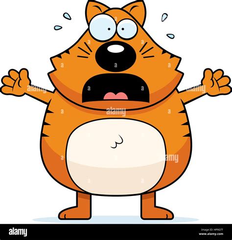 A Cartoon Cat With A Scared Expression Stock Vector Image And Art Alamy