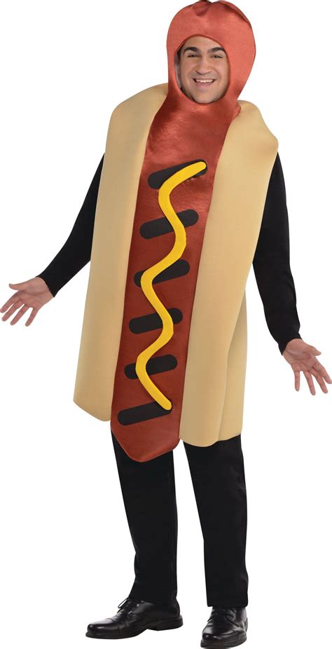 Adult Hot Dog Brown Jumpsuit With Hood Halloween Costume Plus Size
