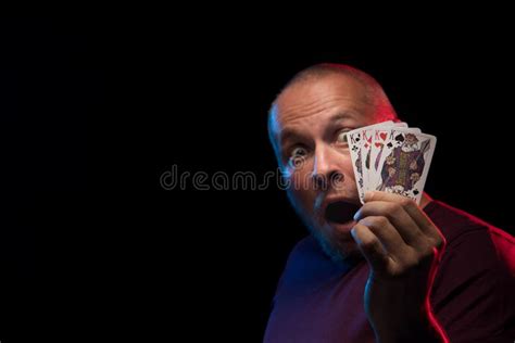 A Man Holds A Deck Of Play Cards Stock Image Image Of Caucasian
