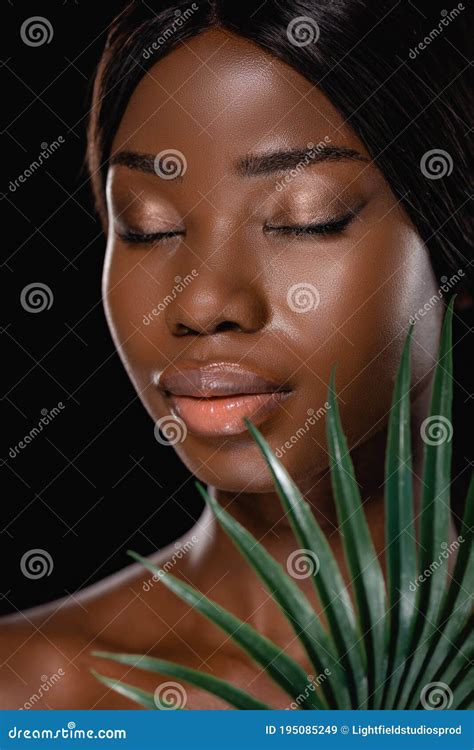 African Naked Woman With Closed Eyes Stock Image Image Of Woman