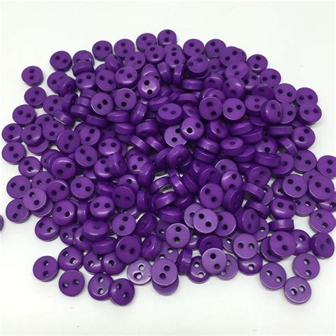 1000pcs Purple Color Tiny Mini Resin Buttons 6mm Sewing Doll