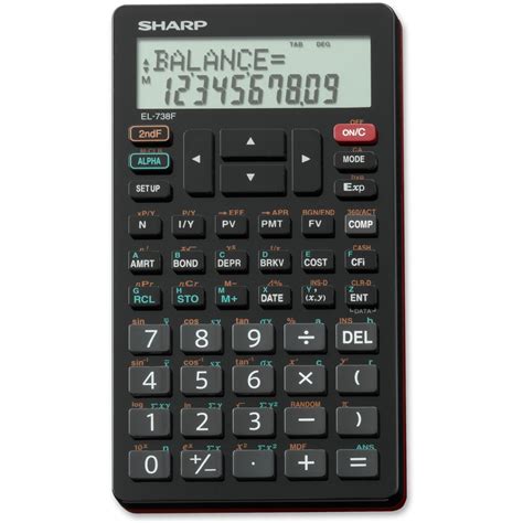 Graph the equation from 2. Sharp EL738 Financial Calculator - 2 Line(s) - 12 ...