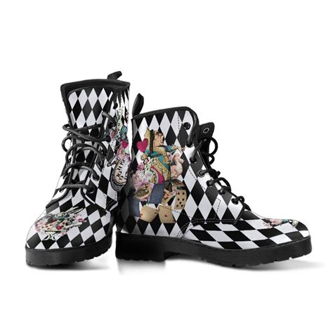 Combat Boots Alice In Wonderland Ts 43 Colorful Series Etsy
