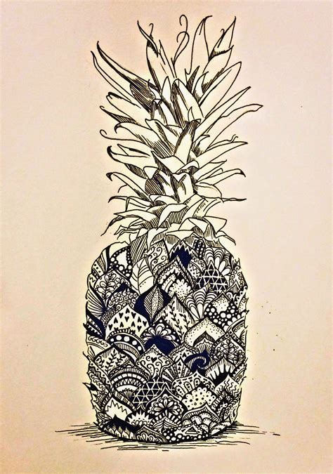 4ik6mxd 1827×2605 Drawings Pineapple Tattoo Zentangle Drawings