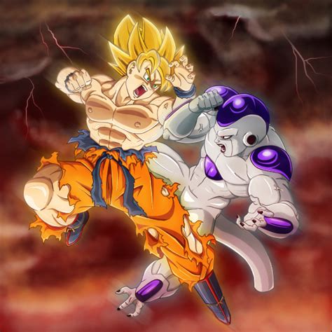 Imagen Goku Ssj1 Vs Freezer Final Dragon Ball Fanon Wiki