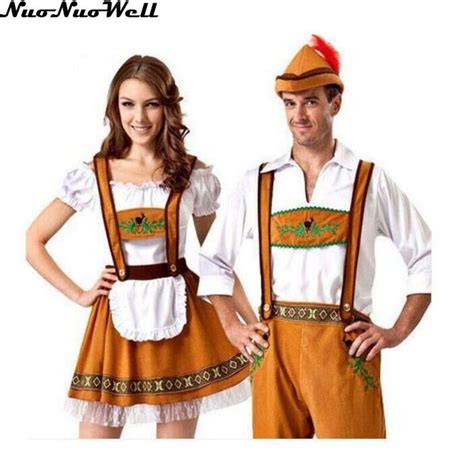 Masquerade Women Bavarian Girl Oktoberfest Beer Maiden Cosplay Costume Fantasy German Couple S