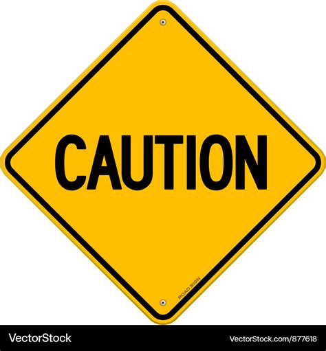 Caution Yellow Sign Royalty Free Vector Image Vectorstock