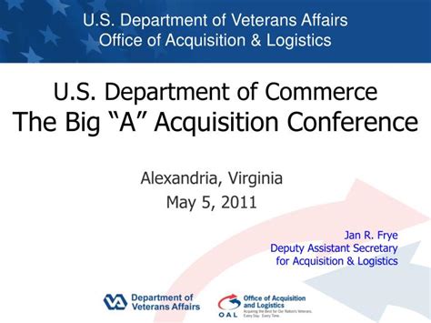 Ppt Us Department Of Commerce The Big A Acquisition Conference