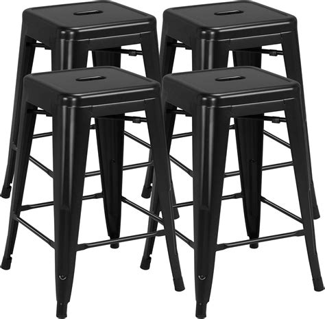 Buy Yaheetech 24 Inch Barstools Set Of 4 Counter Height Metal Bar