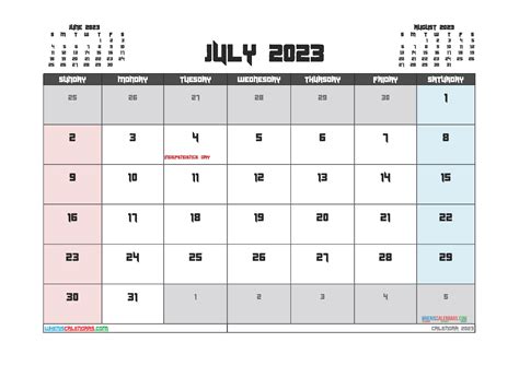 Blank Calendar July And August 2023 Recette 2023