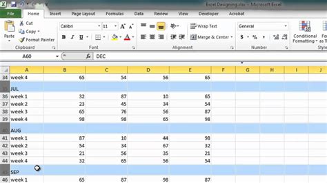 Designing Excel Spreadsheets Youtube