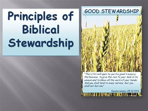 Principles Of Biblical Stewardship Youtube
