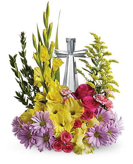 This shadowbox is displayed with a burgundy frame. Teleflora's Crystal Cross Bouquet Flowers, Teleflora's ...