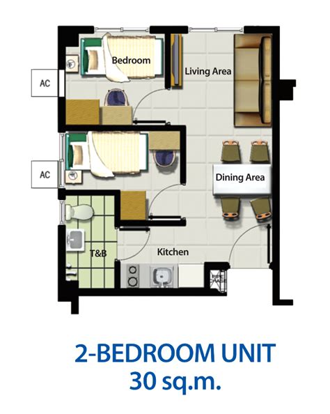 View 2 Bedroom Floor Plan