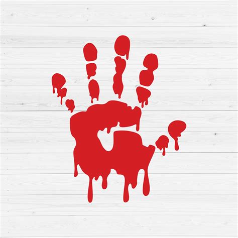 Dripping Blood Handprint Svg Bloody Hand Print Svg Bloody Etsy
