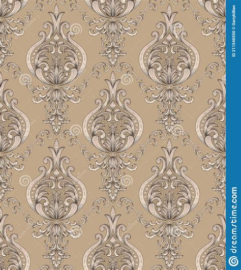 Damask Seamless Pattern Element Vector Classical Luxury Old Fashioned