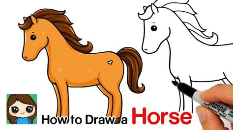 How To Draw A Horse Easy Horse Drawing Easy Cartoon Drawings